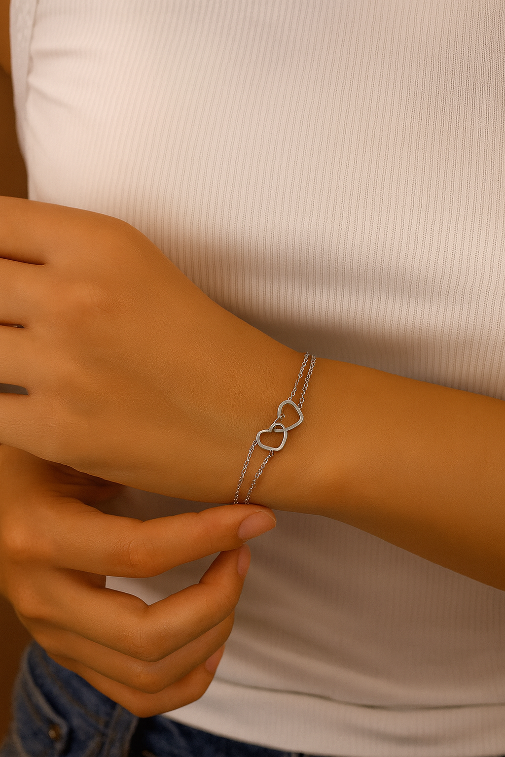 Heart Style 18K Gold Plated Plating Bracelet