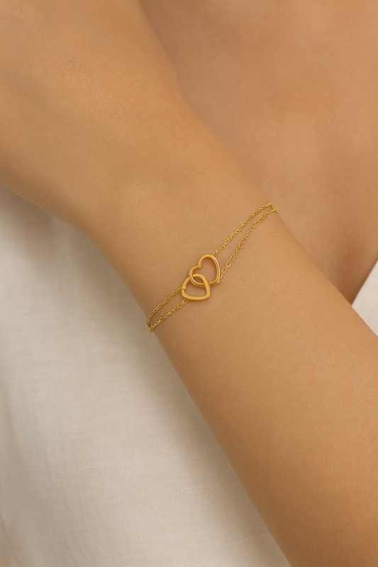 Heart Style 18K Gold Plated Plating Bracelet
