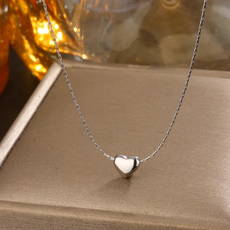French Style Heart Shape18K Gold Plated Chain Necklace