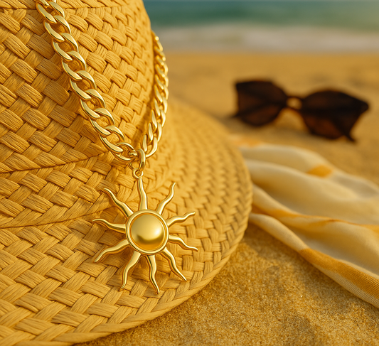 Elegant Sunflower Pendant Necklace – 18K Gold Plated, 304 Stainless Steel, Anti-Tarnish Jewelry