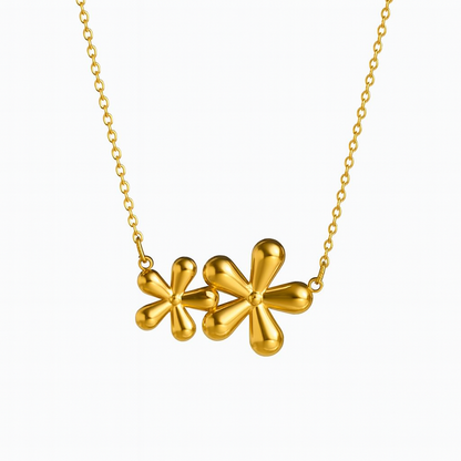 Elegant Gold Plated Flower Necklace | Ion Plated Stainless Steel
