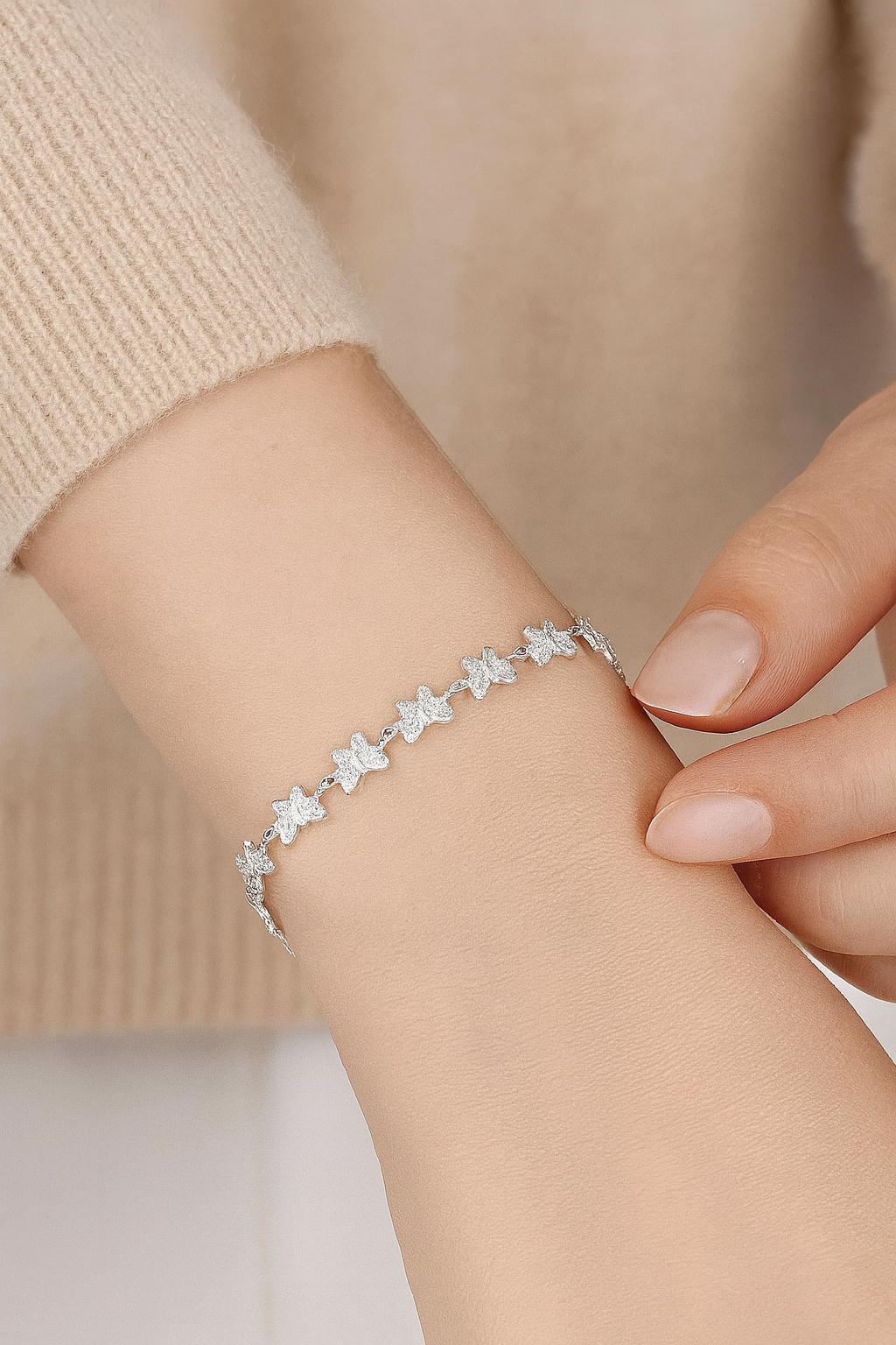 Classic Style Butterfly Titanium Steel Bracelet