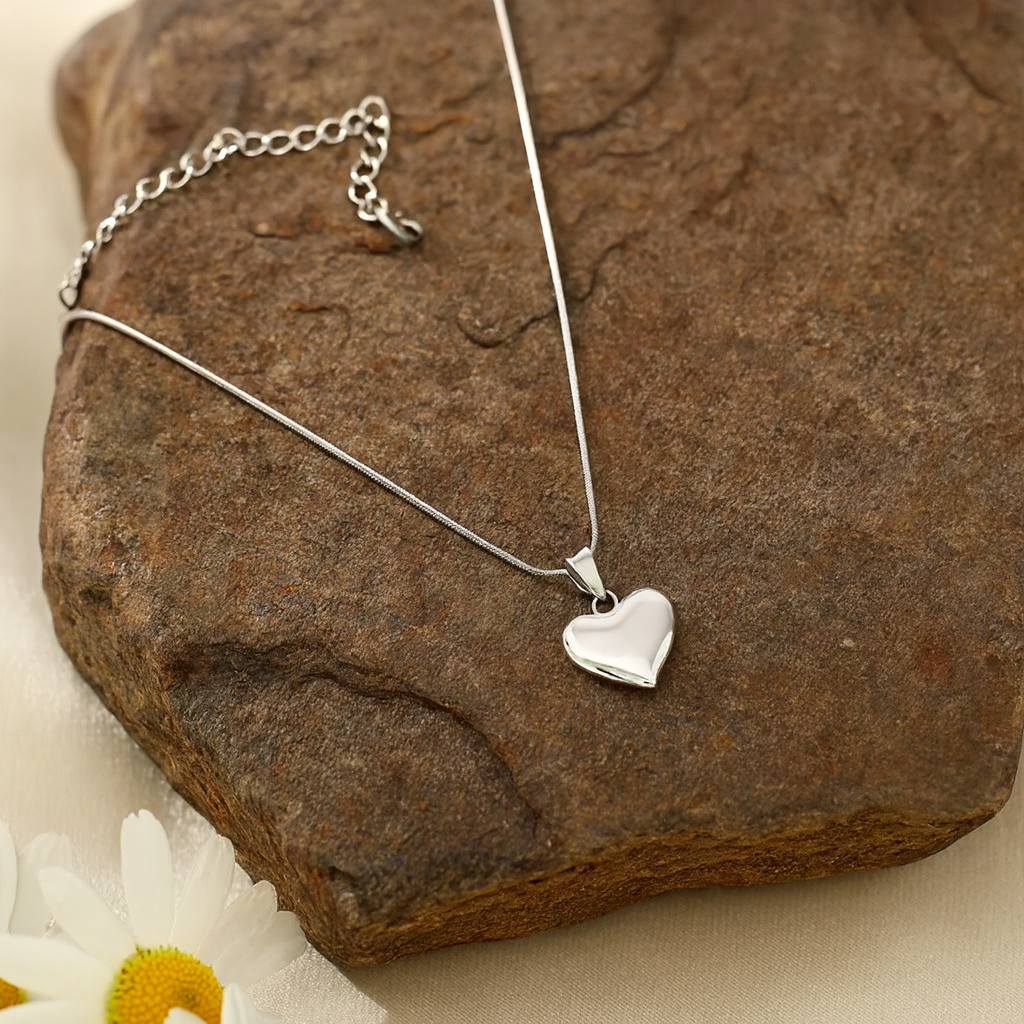 Stainless Steel Heart Shaped Pendant Necklace