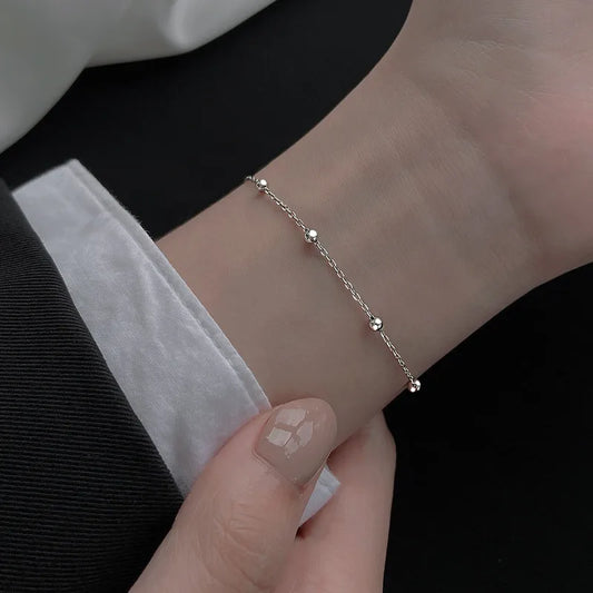 Round Beads O Chain Titanium Steel Plating Necklace Bracelet
