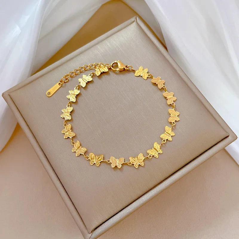 Classic Style Butterfly Titanium Steel Bracelet