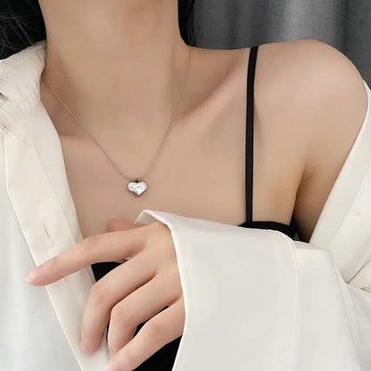 Stainless Steel Heart Shaped Pendant Necklace
