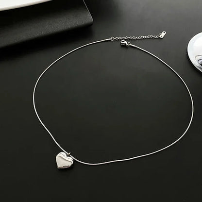 Stainless Steel Heart Shaped Pendant Necklace