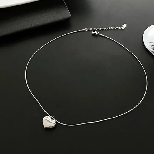 Stainless Steel Heart Shaped Pendant Necklace