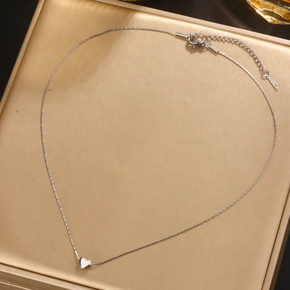 French Style Heart Shape18K Gold Plated Chain Necklace